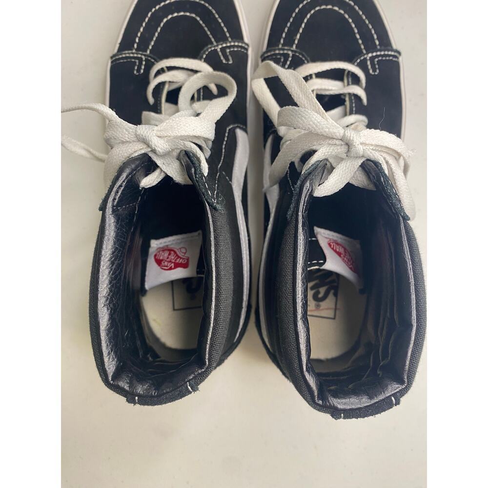 Vans Sk8 Hi Top Suede Skate Athletic Shoes Black White Mens 8.5 Womens 10 Punk - Picture 10 of 14